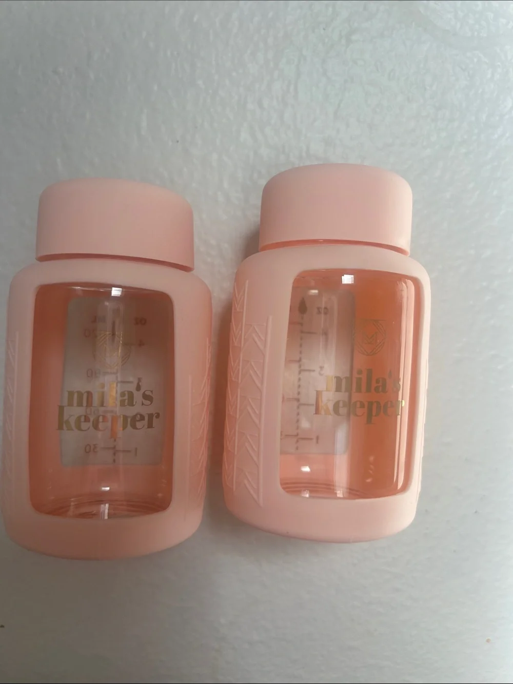 Mila’s Keeper Glass Breast Milk Storage Bottles Pink Sands Set of 2 - NEVER USED
